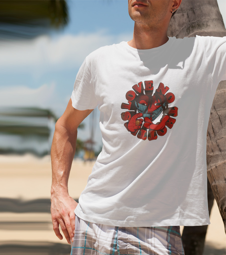 Love No Thottie Heart Glo Gang Worldwide Bold Red Character T-Shirt