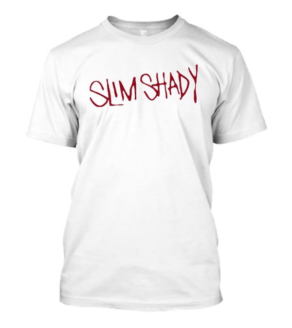 Eminem Merch Slim Shady Red Text Iconic Typography T-Shirt
