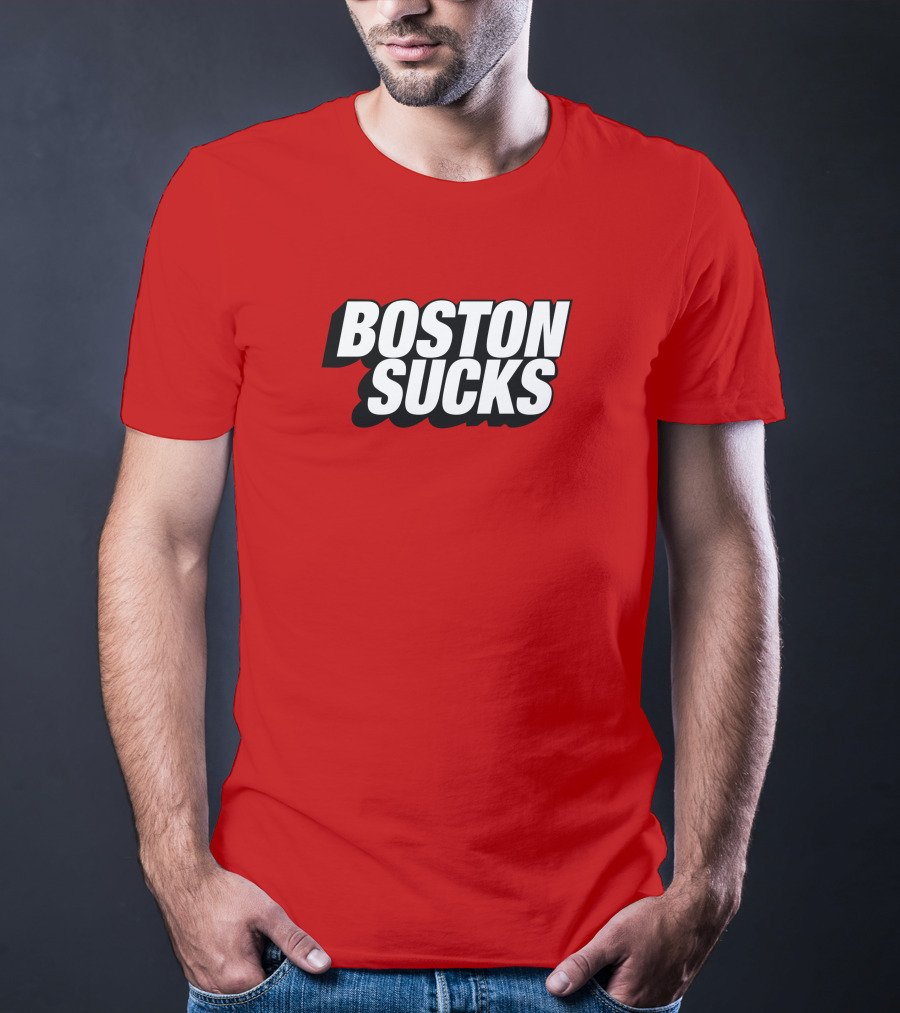 New York Post Sports Boston Sucks Red T-Shirt