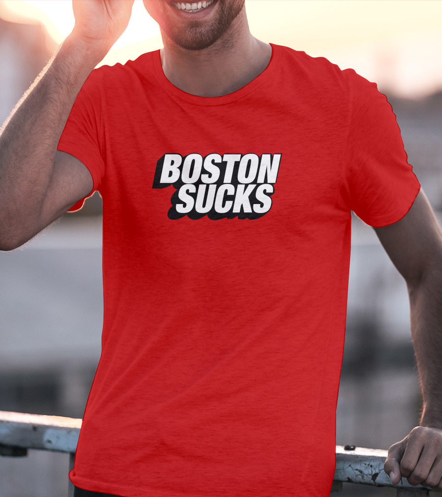 New York Post Sports Boston Sucks Red T-Shirt