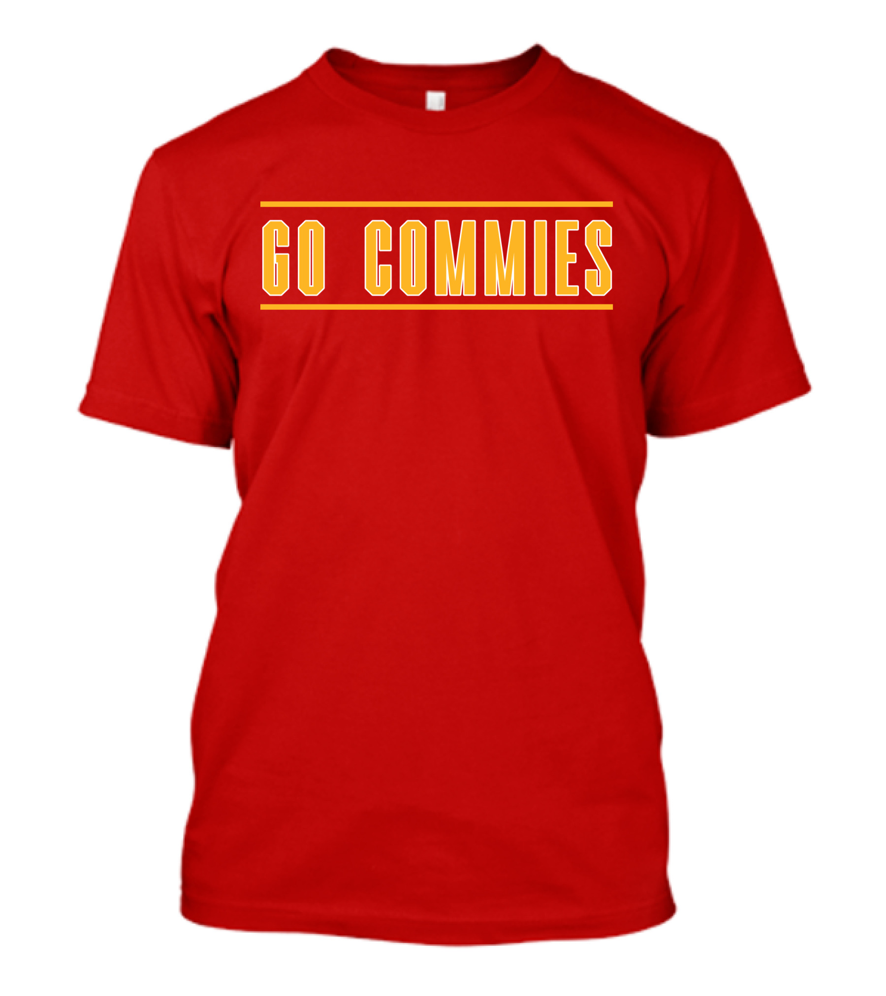 Go Commies Yellow Text On Red T-Shirt