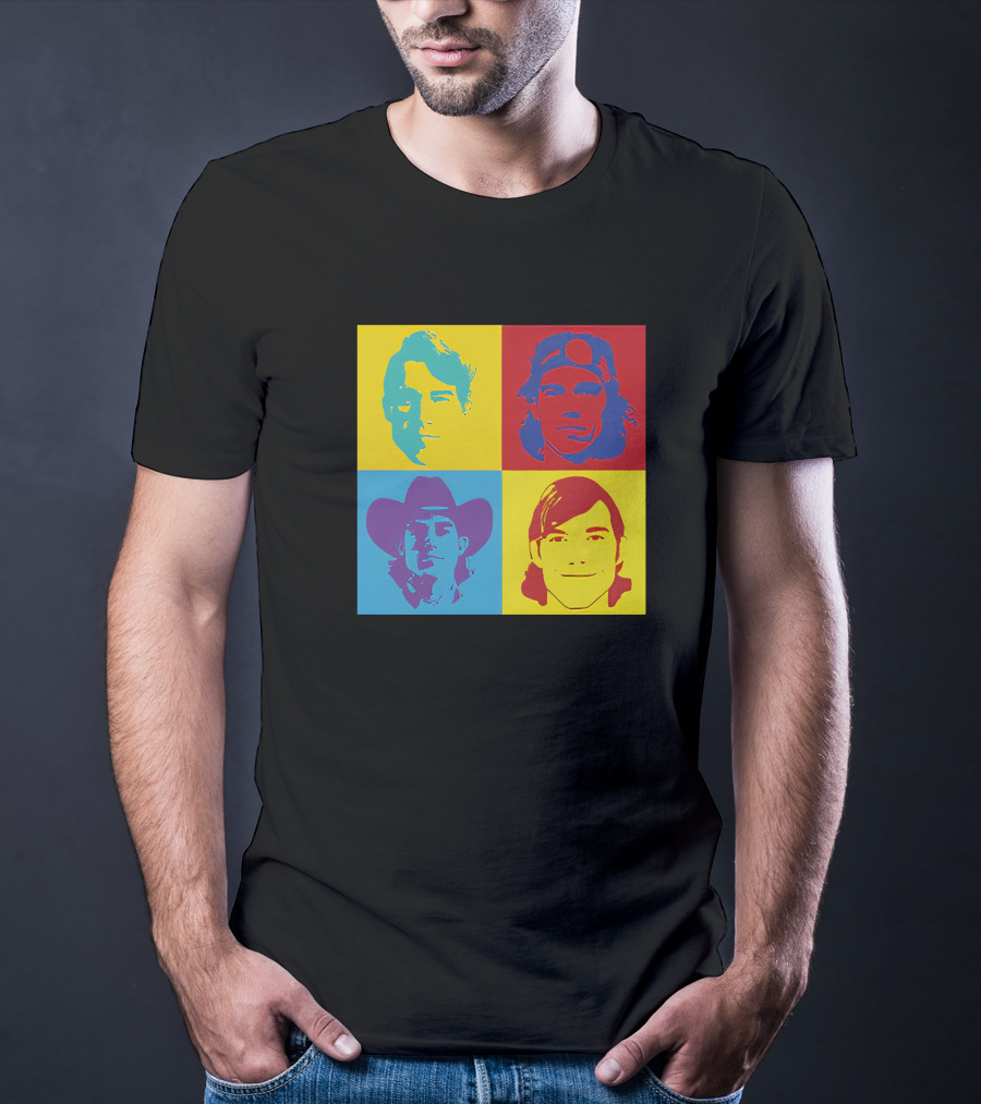 Danny Duncan Merch Pop Art Style 4 Faces Black T-Shirt