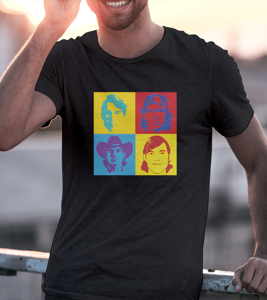Danny Duncan Merch Pop Art Style 4 Faces Black T-Shirt