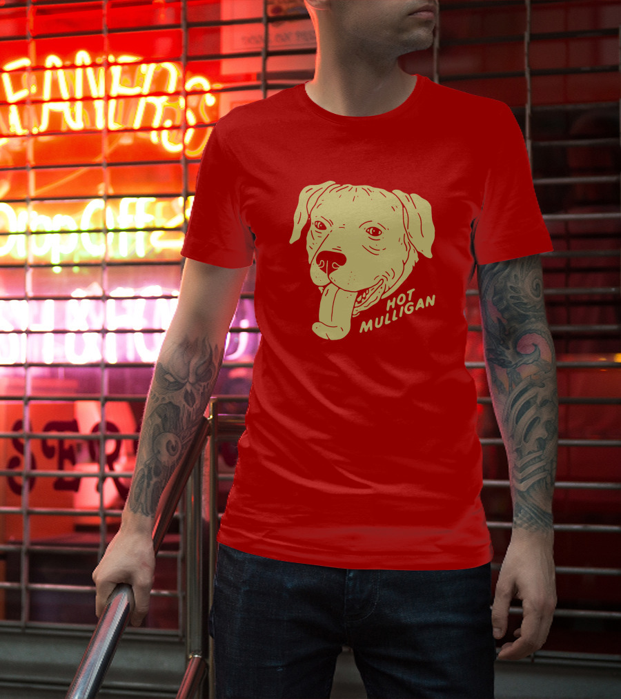 Hot Mulligan Panting Dog Red T-Shirt