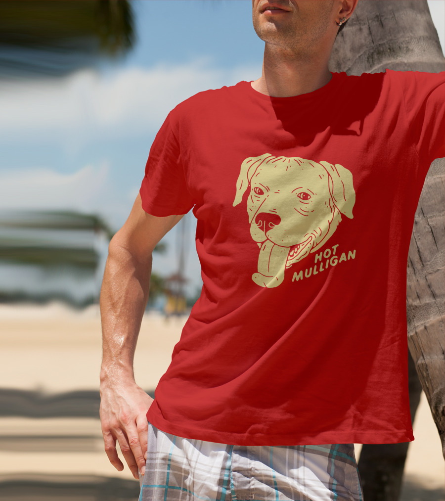 Hot Mulligan Panting Dog Red T-Shirt
