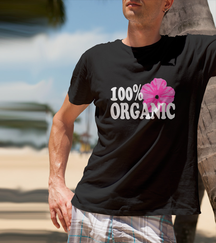 Santea Merch 100% Organic Pink Flower Sannysants T-Shirt
