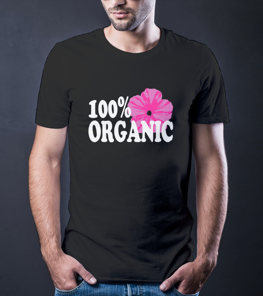 Santea Merch 100% Organic Pink Flower Sannysants T-Shirt
