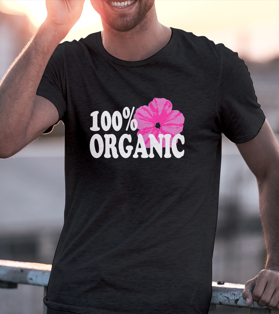 Santea Merch 100% Organic Pink Flower Sannysants T-Shirt