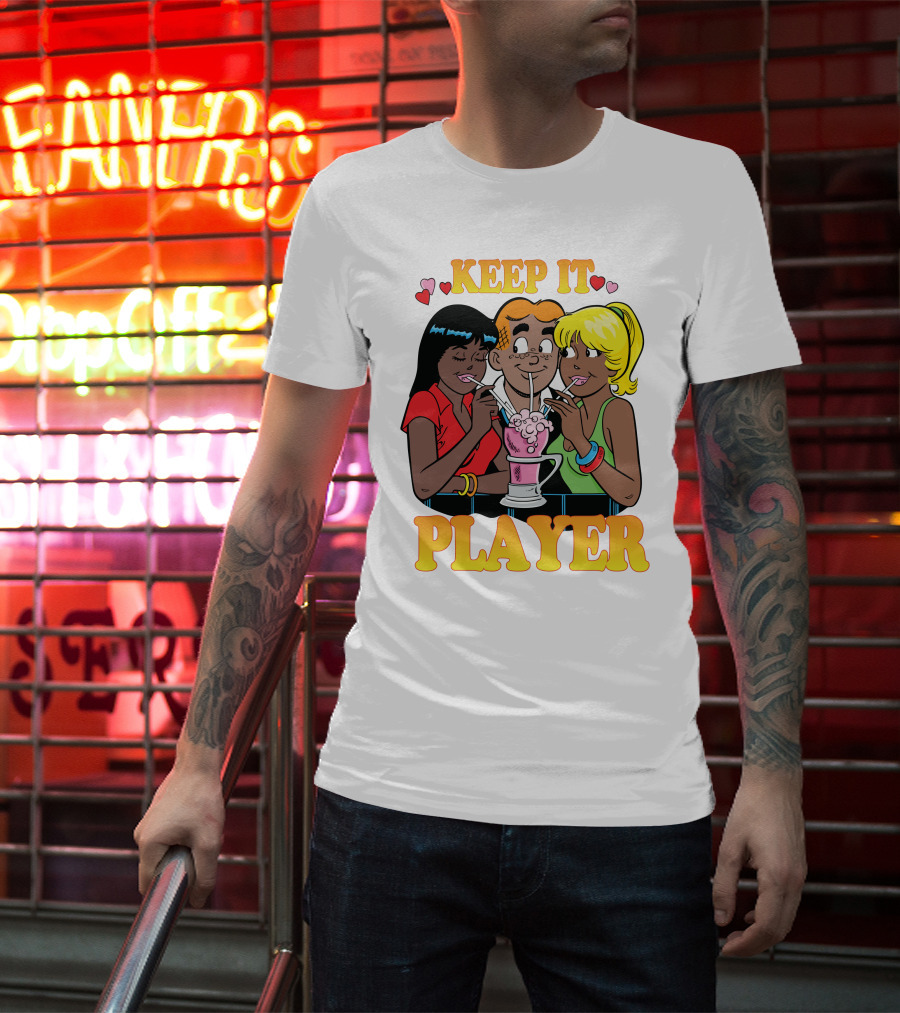 Archie Comics Betty And Veronica Keep It Player Milkshake Scene T-Shirt