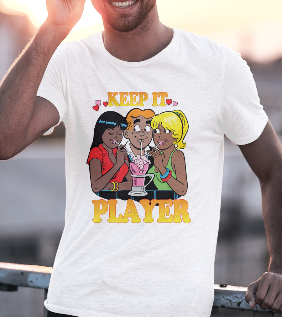 Archie Comics Betty And Veronica Keep It Player Milkshake Scene T-Shirt