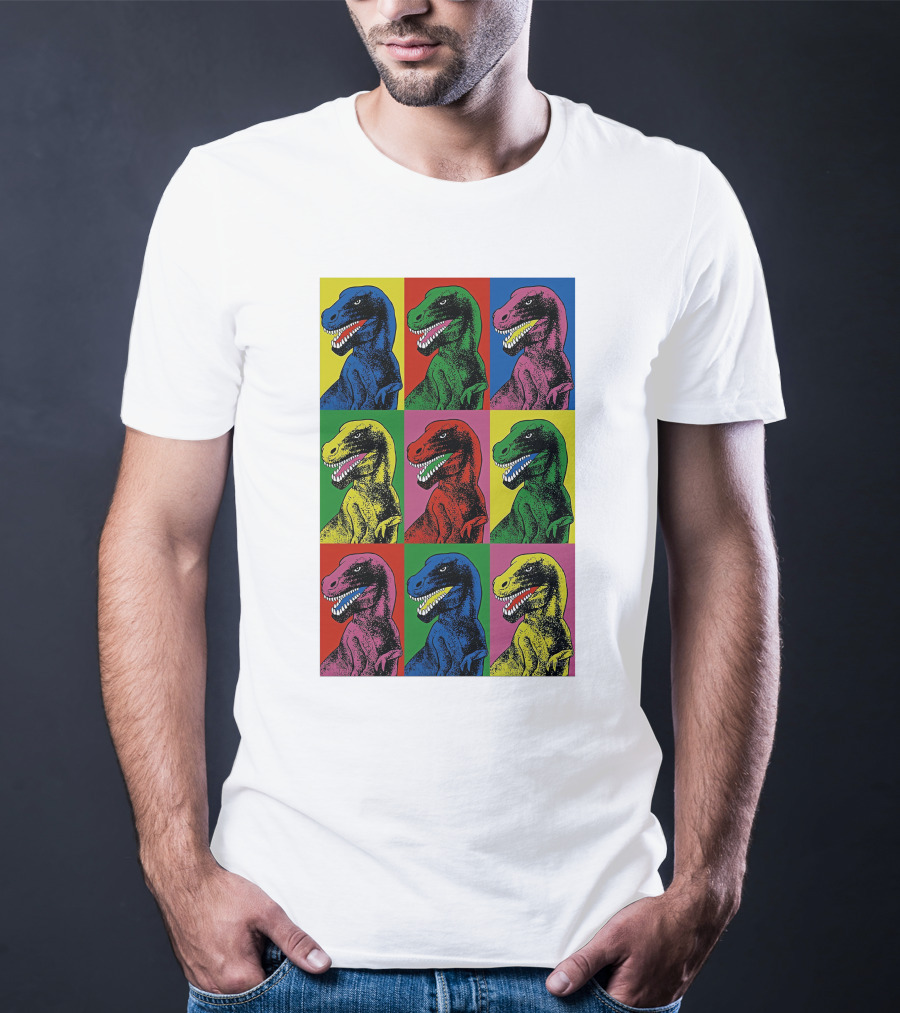 Steven Spielberg Jurassic Park Dinosaur Pop Art Universalpics Andy Warhol T-Shirt