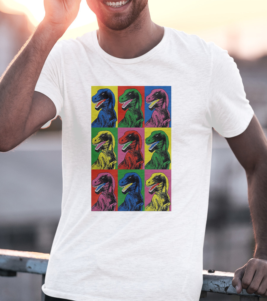 Steven Spielberg Jurassic Park Dinosaur Pop Art Universalpics Andy Warhol T-Shirt