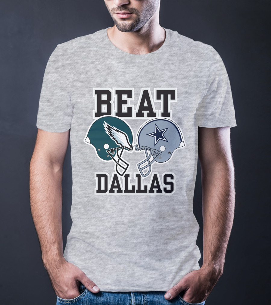 Beat Dallas Nick Sirianni John Clark Eagles Cowboys Helmets T-Shirt