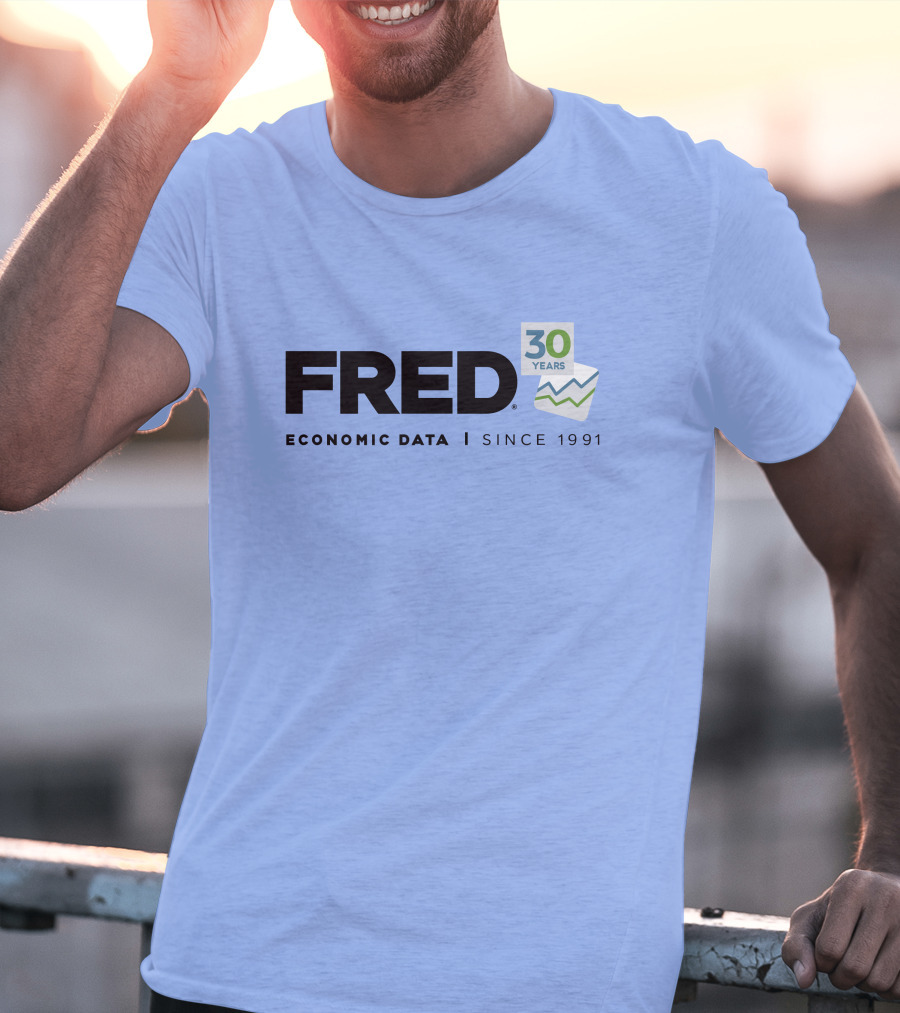 FRED Economic Data 30 Years Since 1991 T-Shirt