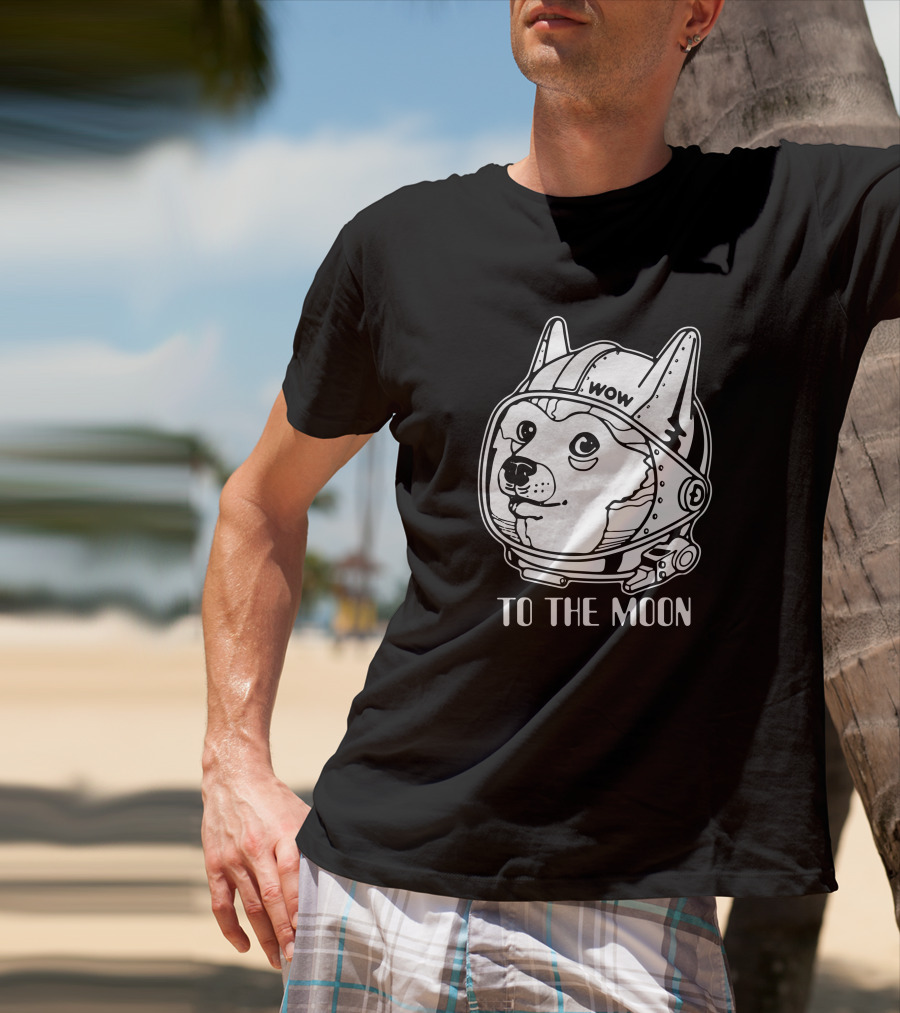 Wow Doge To The Moon Shiba Astrodoge T-Shirt