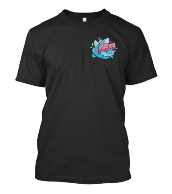 Foolish Gamers Shark With Blue Splash And Mountains T-Shirt