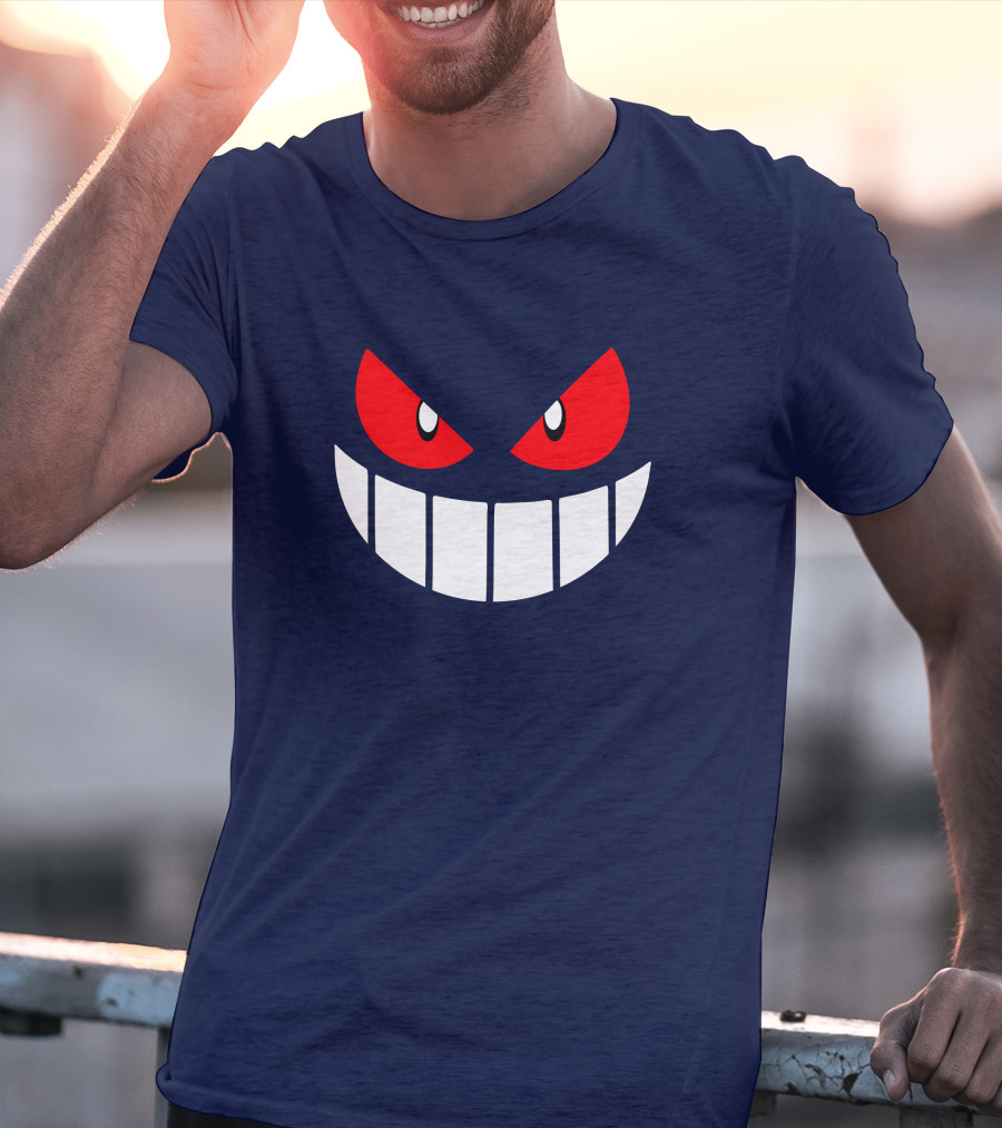 Gengar Pokemon Eyes Grinning Face Red Eyes White Teeth T-Shirt