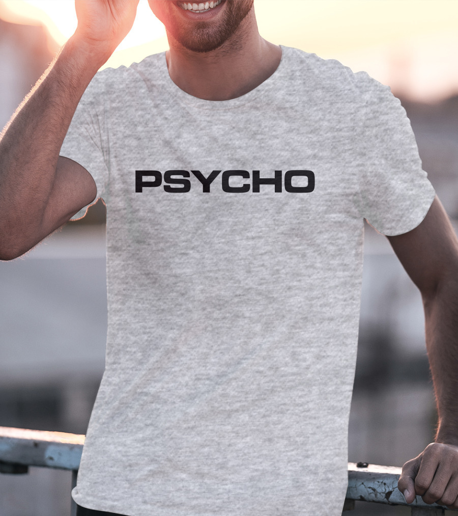 Lifewithj0se Psycho Bold Black Text On Gray Background T-Shirt