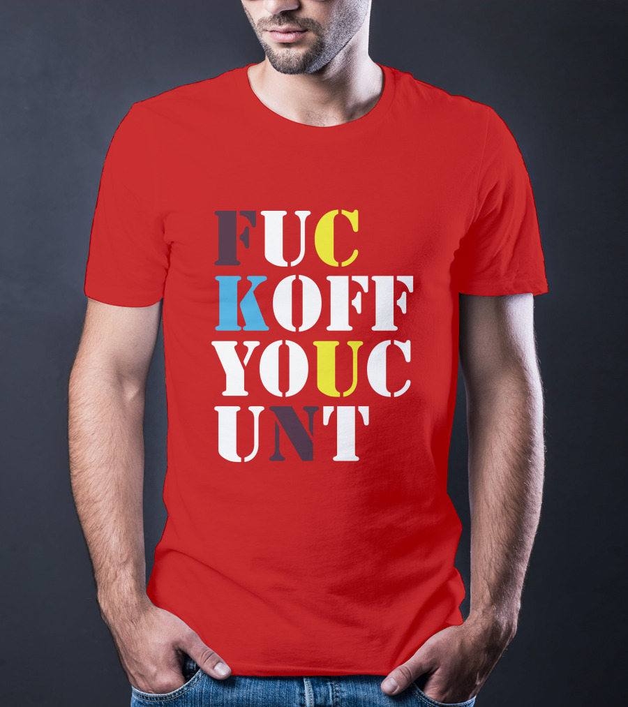 Dave Surman FUC KOFF YOUC UNT Text T-Shirt