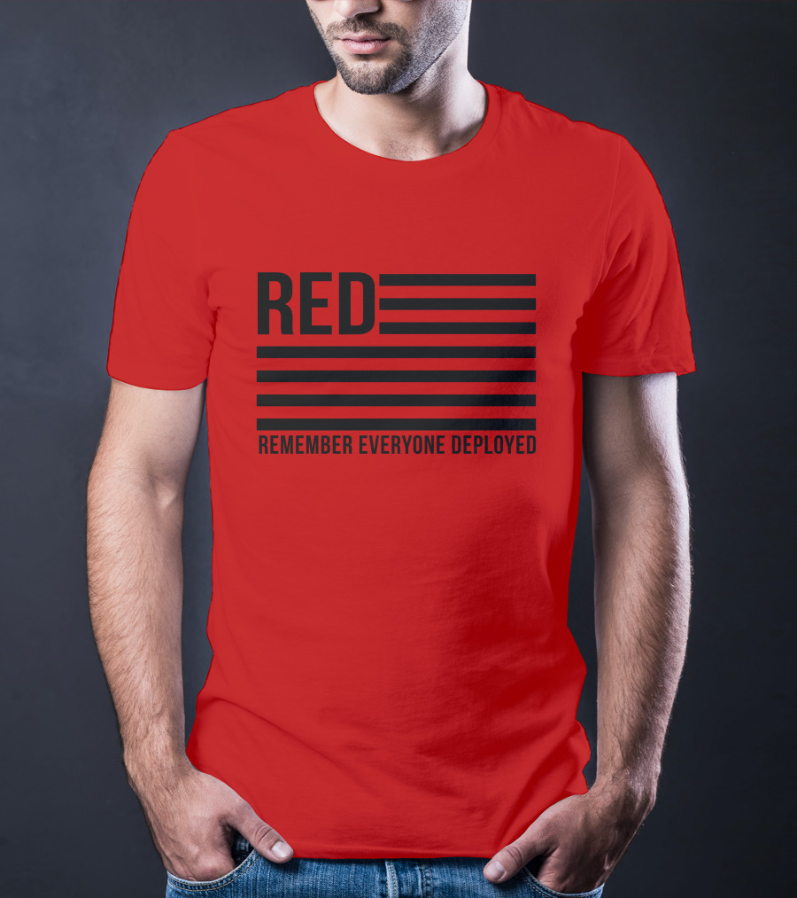 Karma Girl RED Remember Everyone Deployed USA Flag T-Shirt