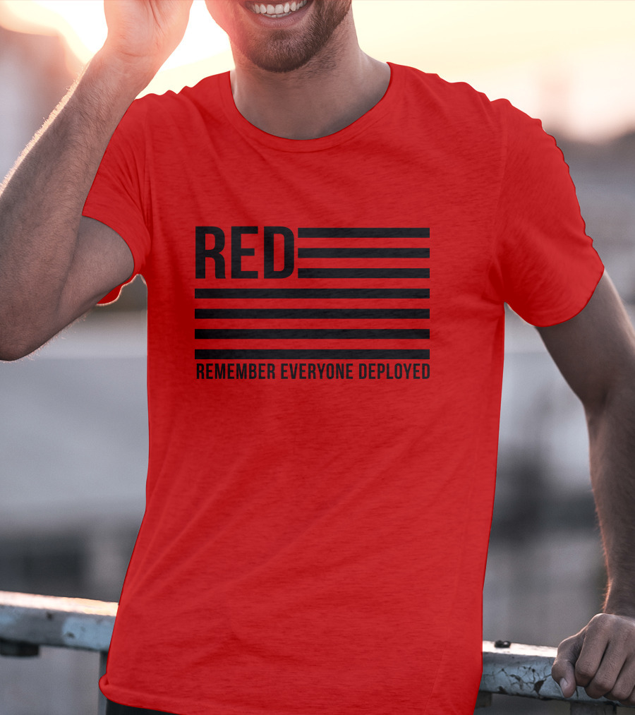 Karma Girl RED Remember Everyone Deployed USA Flag T-Shirt