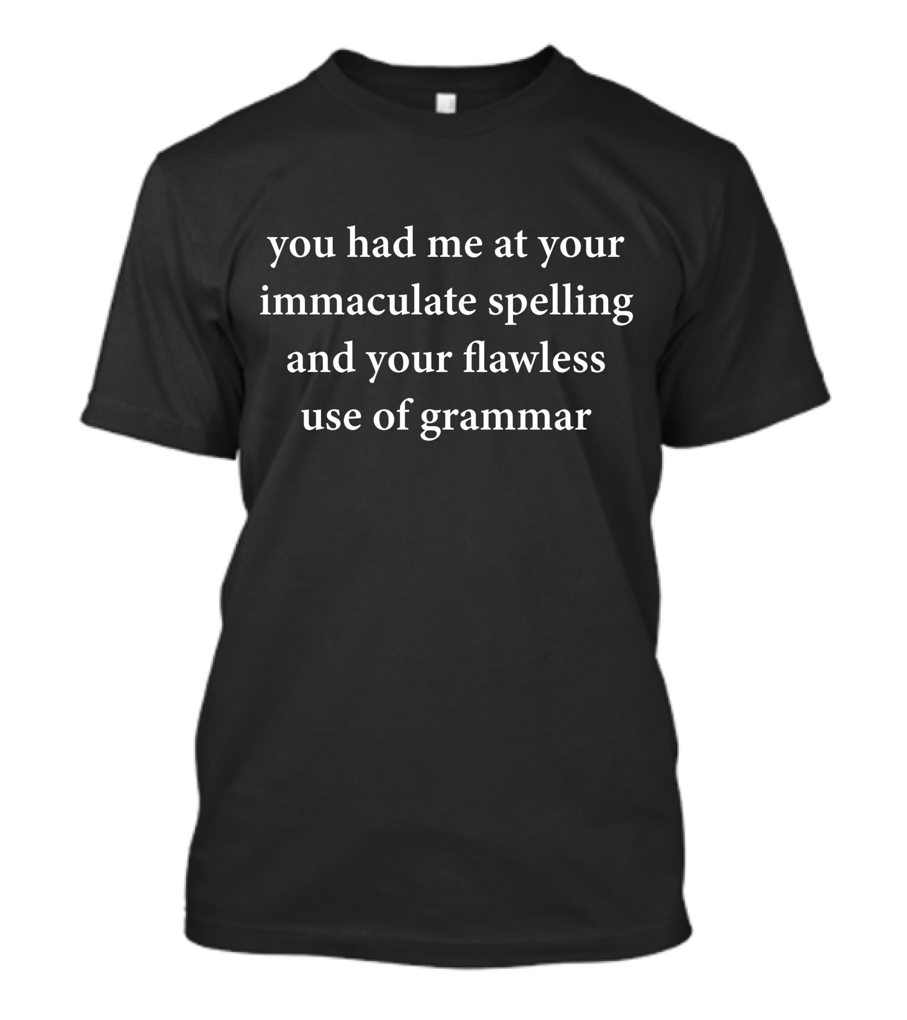 You Had Me At Your Immaculate Spelling And Your Flawless Use Of Grammar T-Shirt