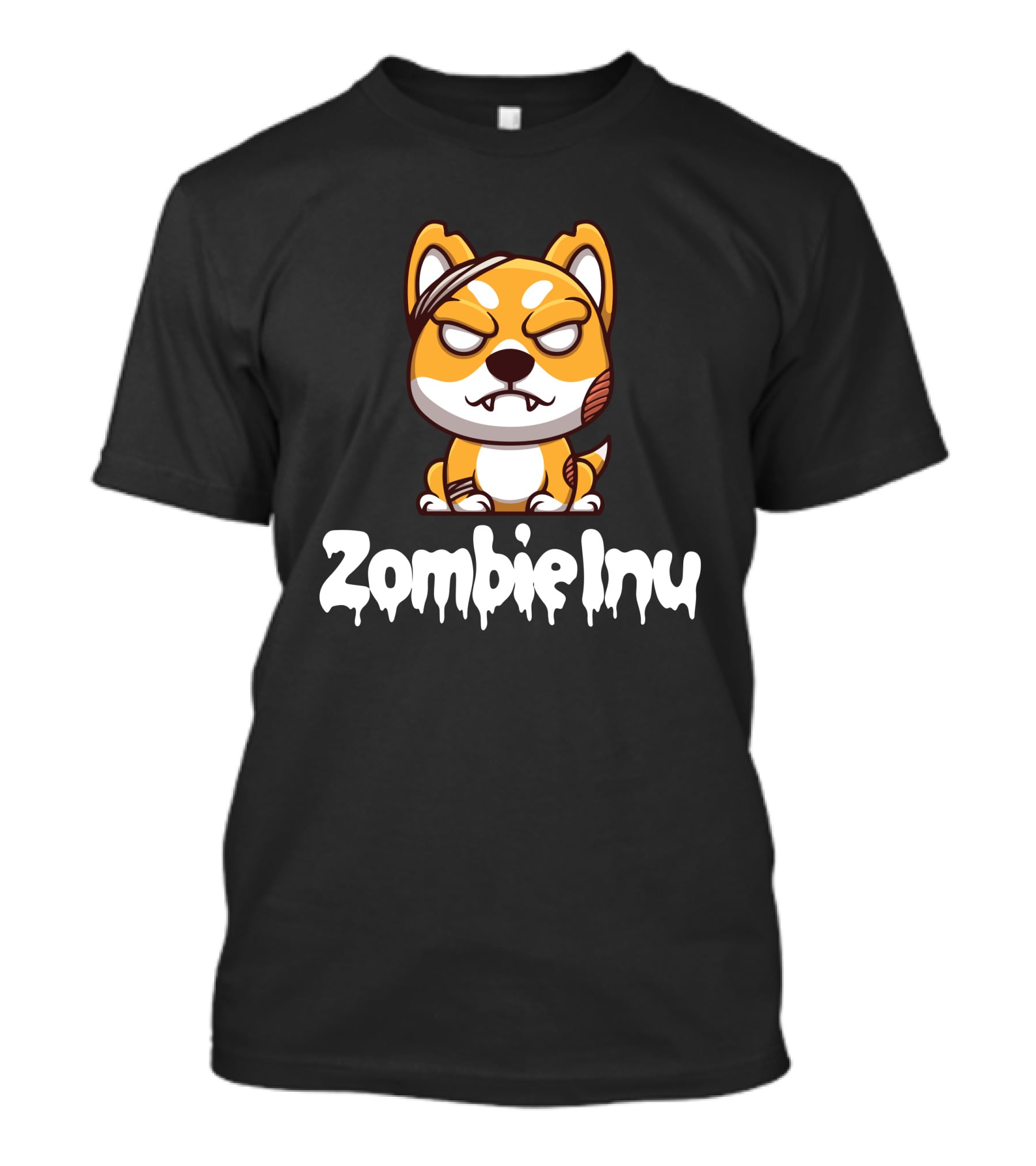 Zombie Inu Zinu Token Fierce Canine Character T-Shirt