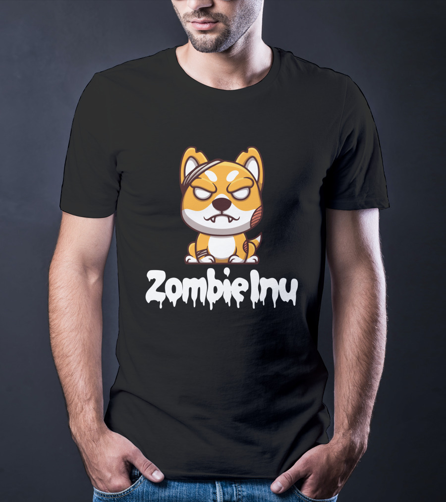 Zombie Inu Zinu Token Fierce Canine Character T-Shirt