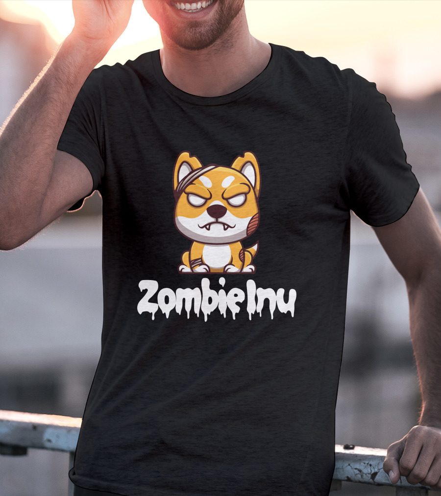 Zombie Inu Zinu Token Fierce Canine Character T-Shirt