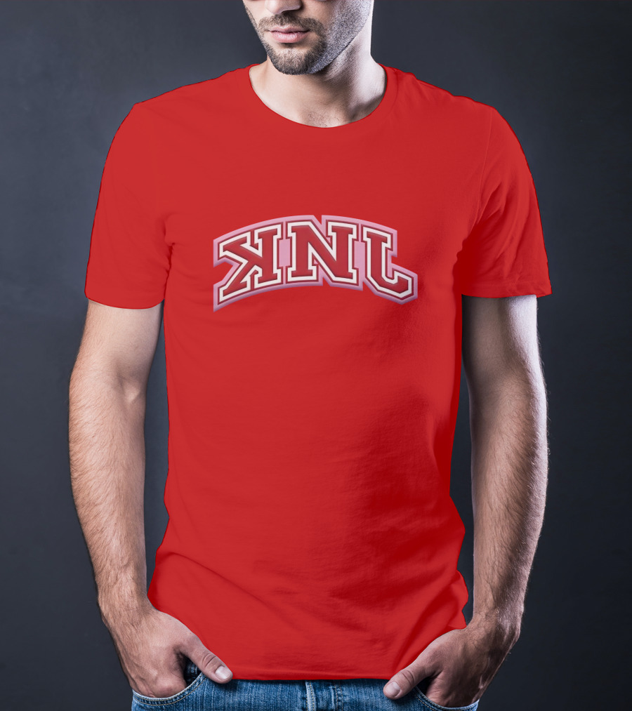 KNJ Merch Collegiate Garnet KNL Arched Text T-Shirt