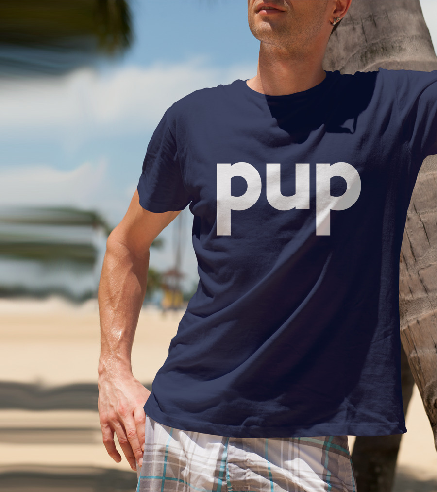 Gannondork Pup Bold Text Navy Background T-Shirt