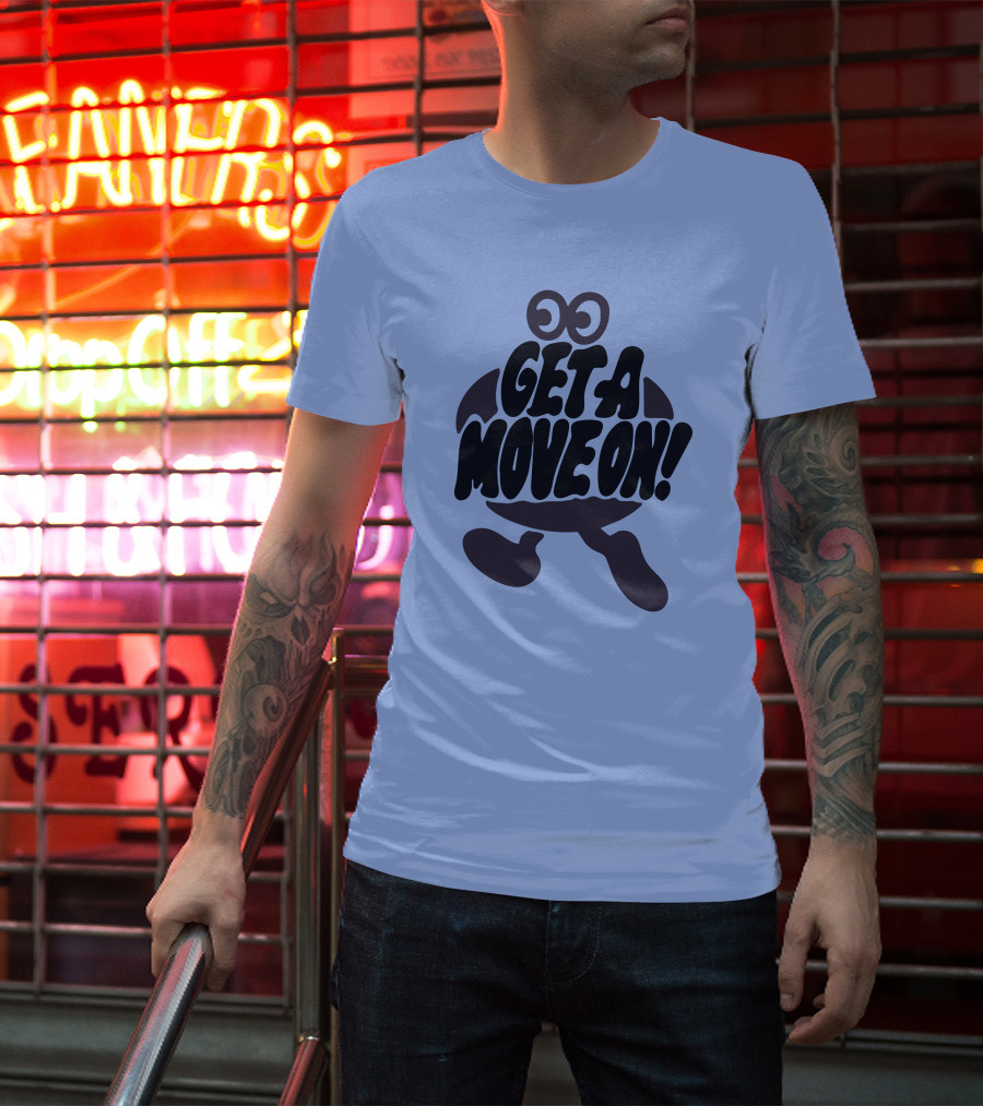 Jahdiary Get A Move On Playful Running Character T-Shirt