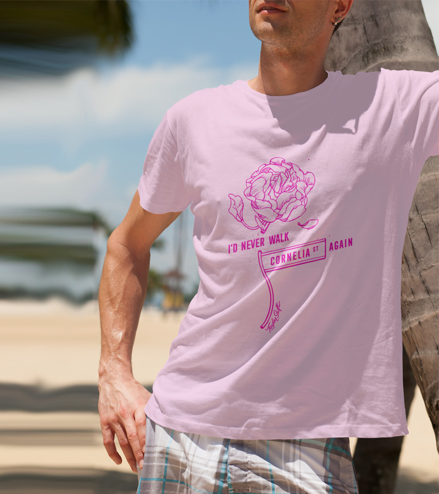 Taylor Swift Cornelia St I'd Never Walk Again Rose Drawing T-Shirt