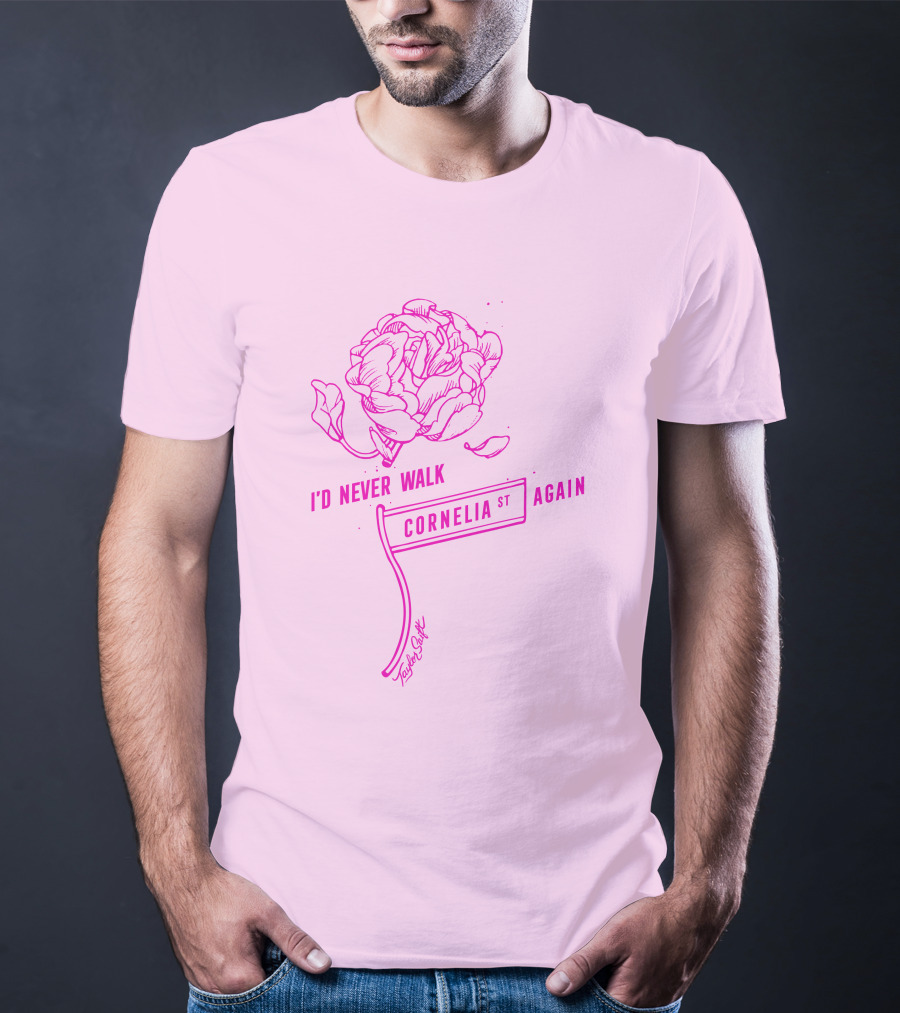 Taylor Swift Cornelia St I'd Never Walk Again Rose Drawing T-Shirt
