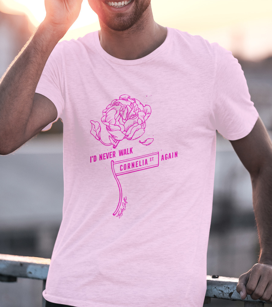 Taylor Swift Cornelia St I'd Never Walk Again Rose Drawing T-Shirt