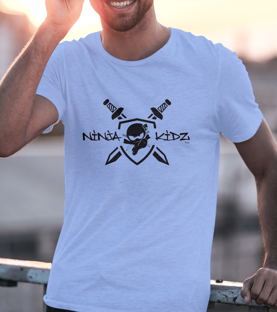 Ninja Kidz Shield With Swords And Ninja Character T-Shirt