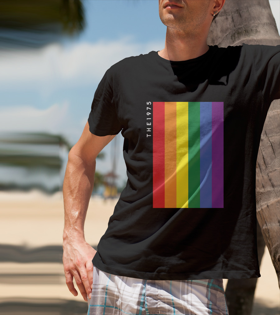 The 1975 Loving Someone Rainbow Vertical Stripes T-Shirt