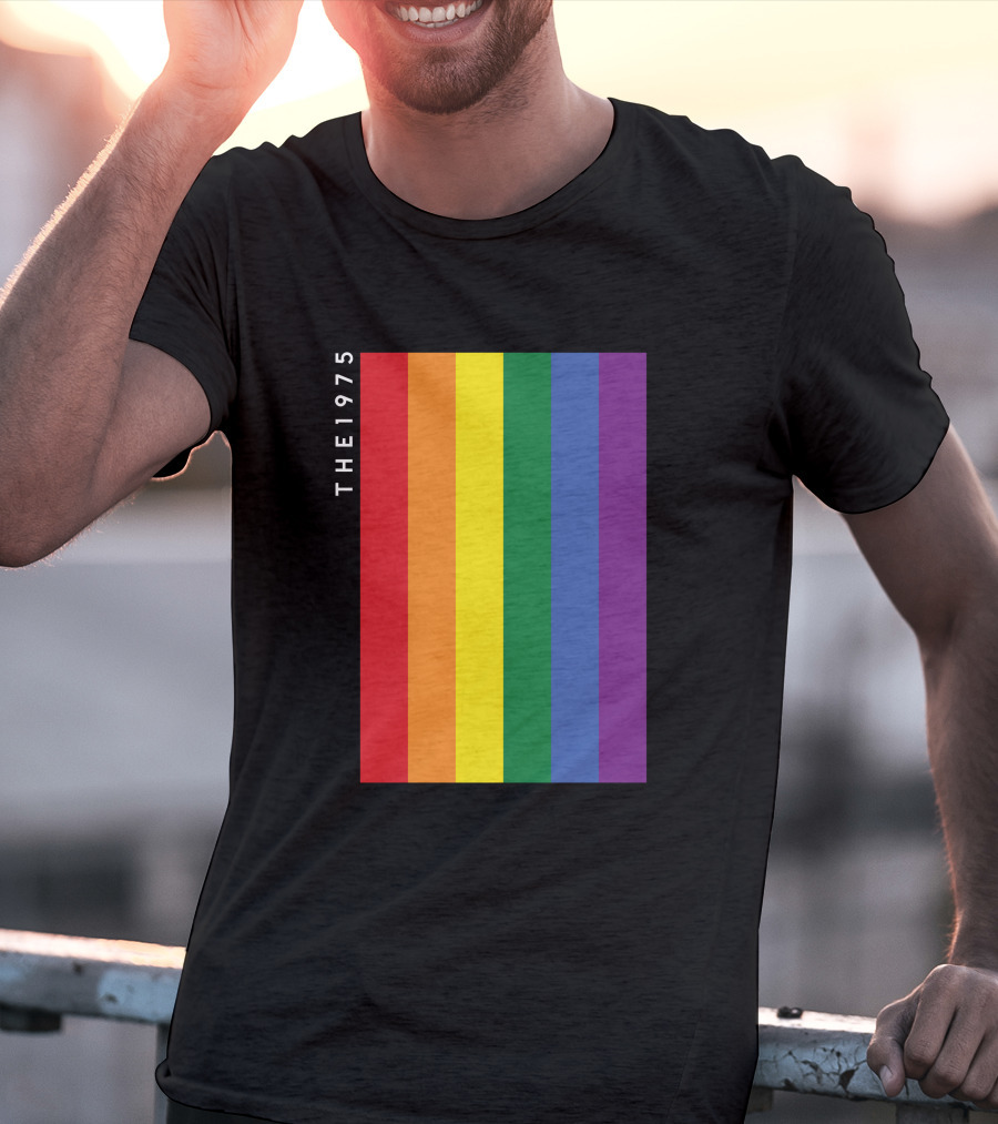 The 1975 Loving Someone Rainbow Vertical Stripes T-Shirt