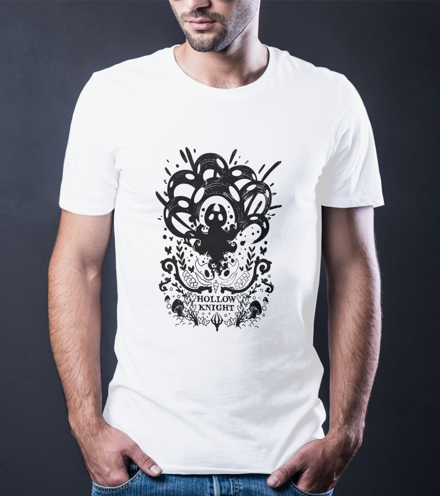 Shirocreate Hollow Knight Silhouette And Abstract Line T-Shirt