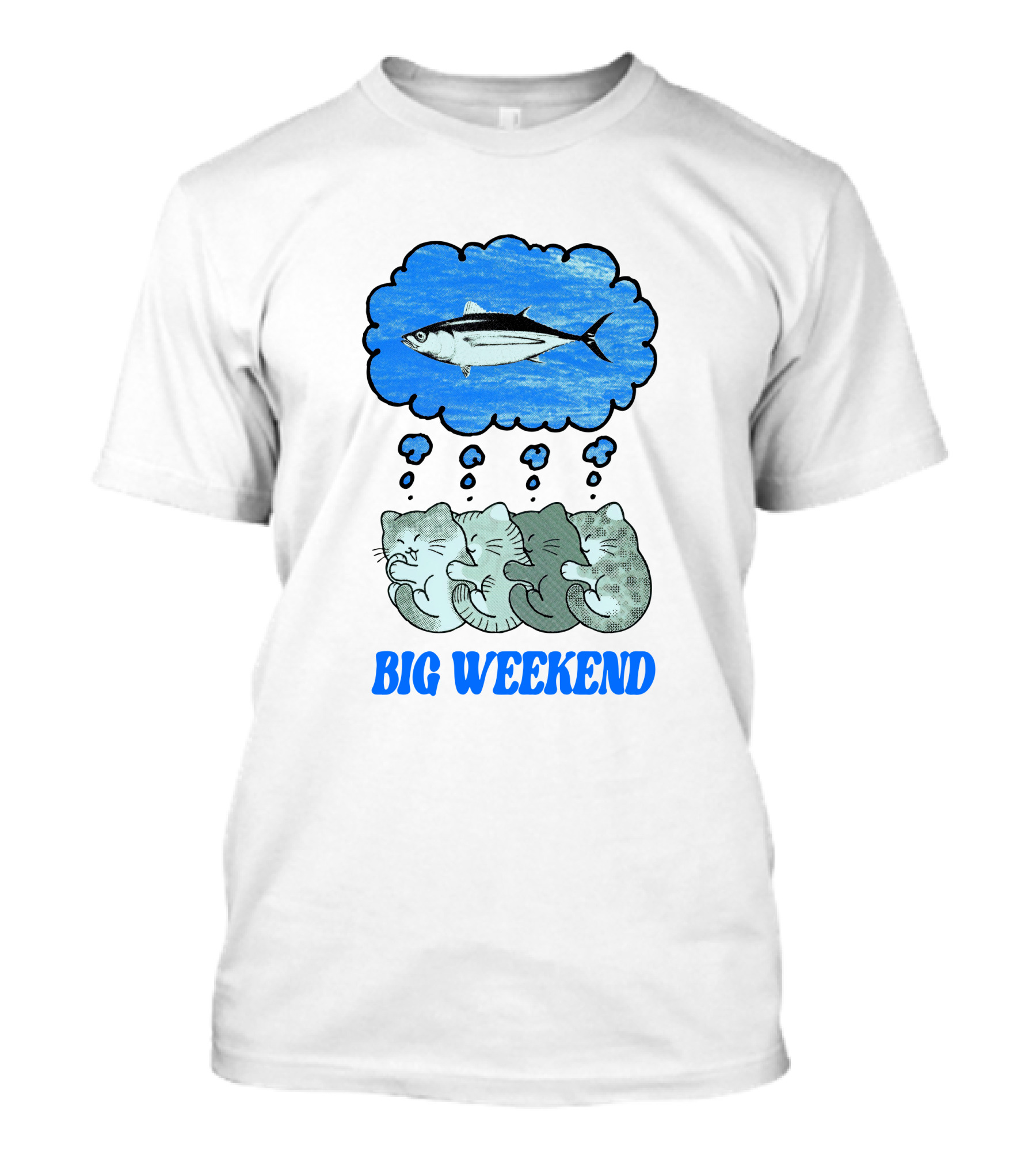 Big Weekend Cats Dreaming Of Fish T-Shirt
