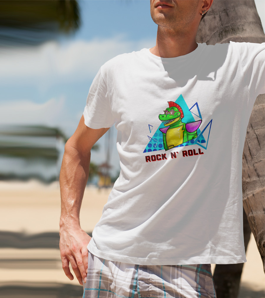 Monty Rock N' Roll Dinosaur With Star Shades And Mohawk T-Shirt