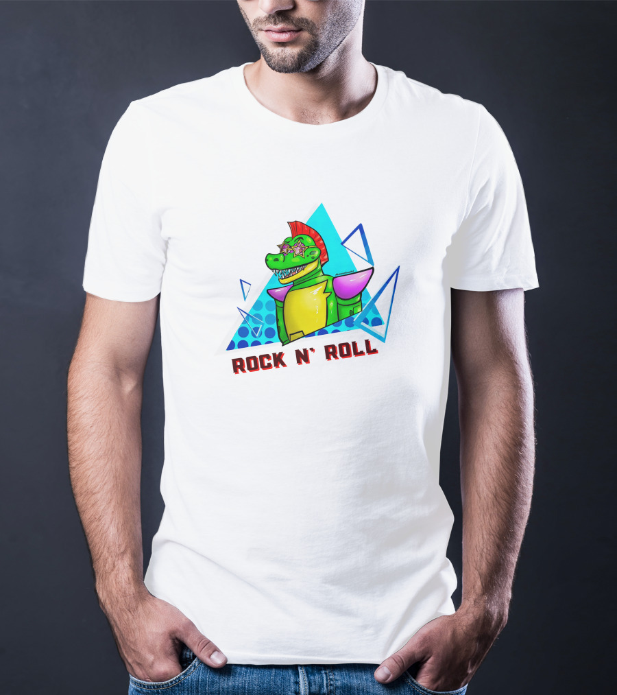 Monty Rock N' Roll Dinosaur With Star Shades And Mohawk T-Shirt