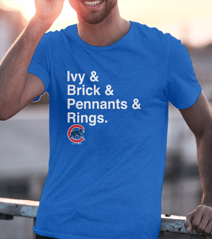 Ivy Brick Pennants Rings Cubs T-Shirt