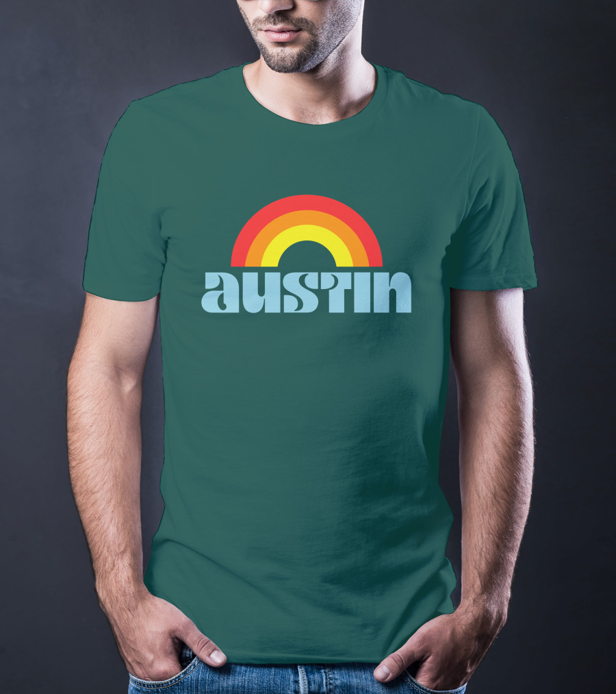 Austin Pride Rainbow Retro T-Shirt