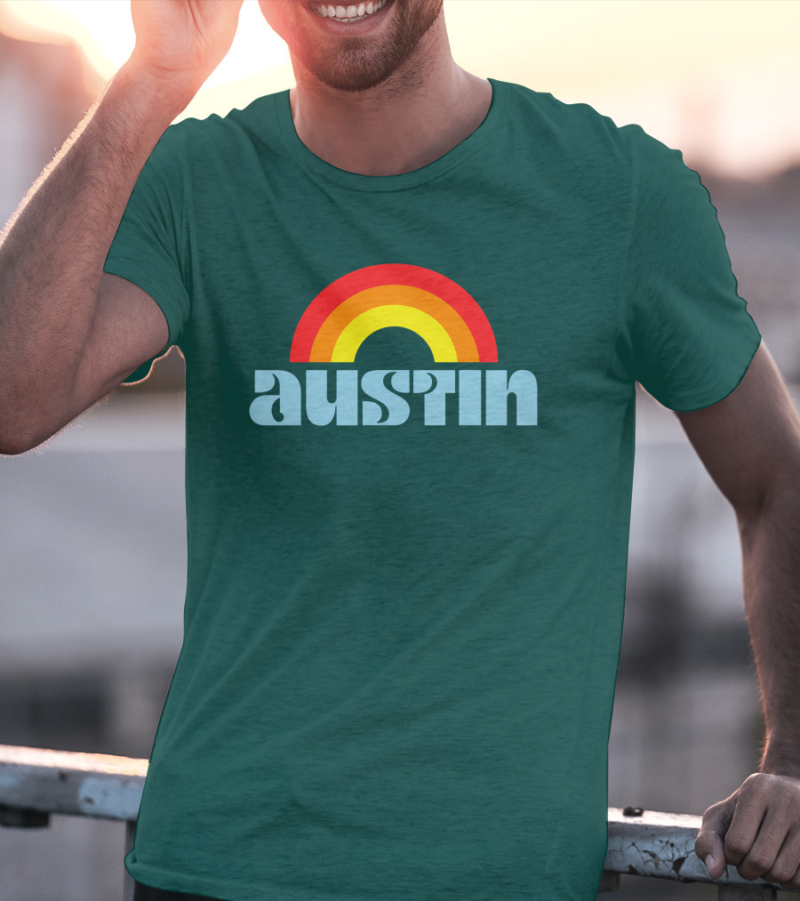 Austin Pride Rainbow Retro T-Shirt