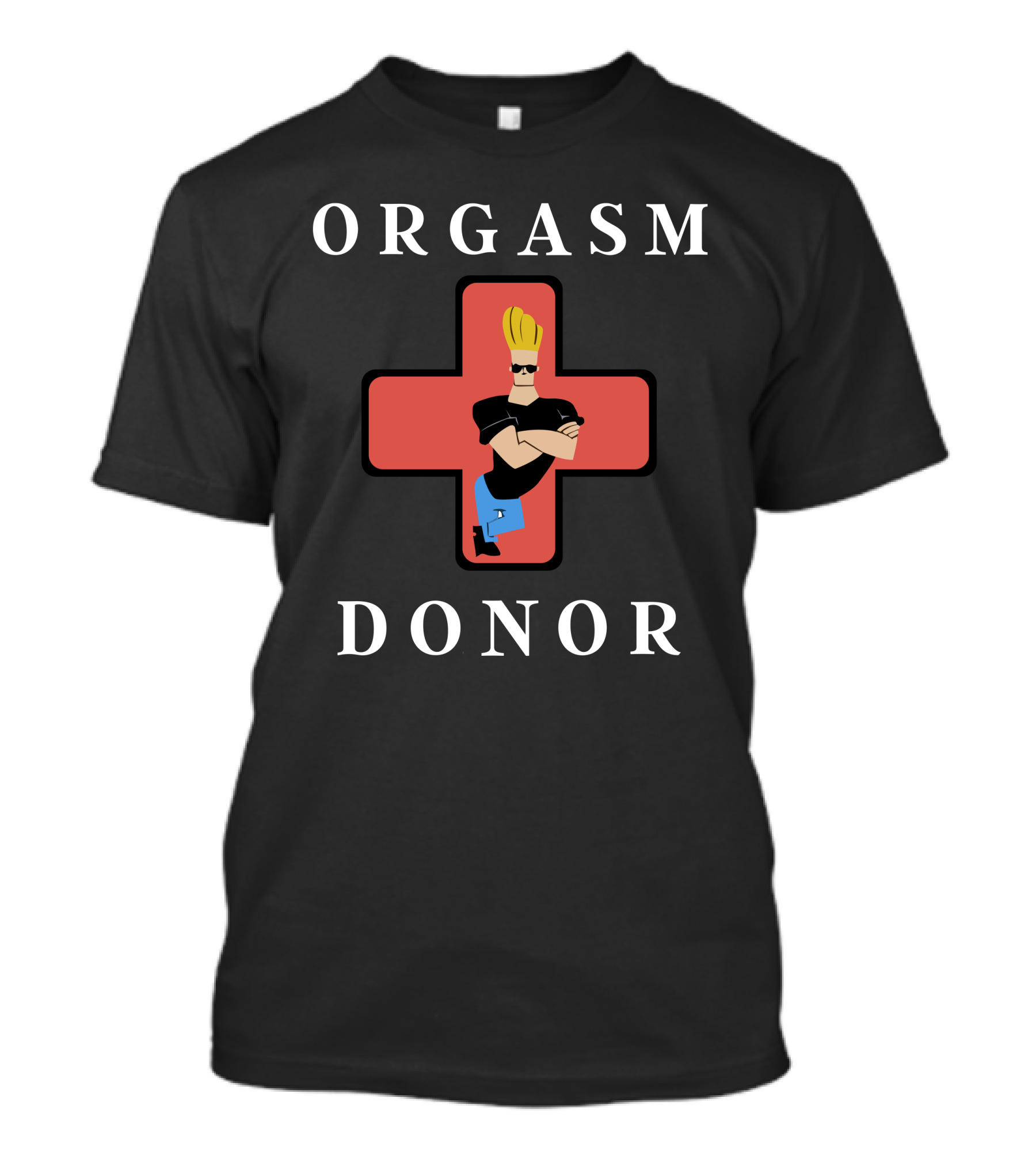 Orgasm Donor Johnny Bravo Van Partible Red Cross T-Shirt