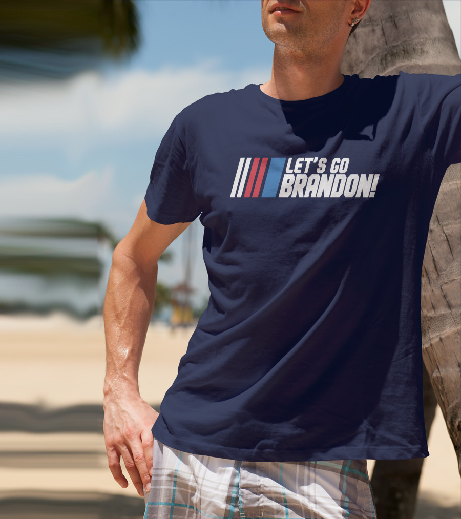 The Daily Wire Shop Let's Go Brandon Racing Stripes T-Shirt