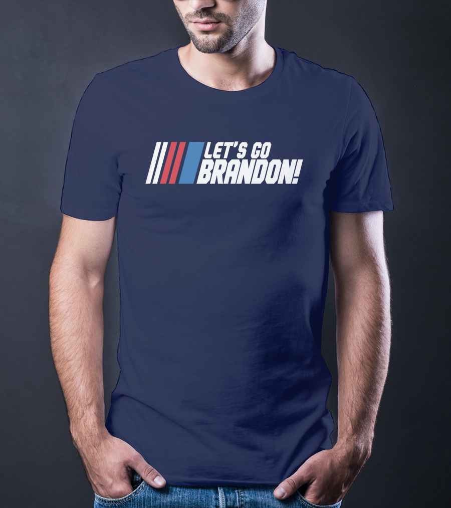 The Daily Wire Shop Let's Go Brandon Racing Stripes T-Shirt