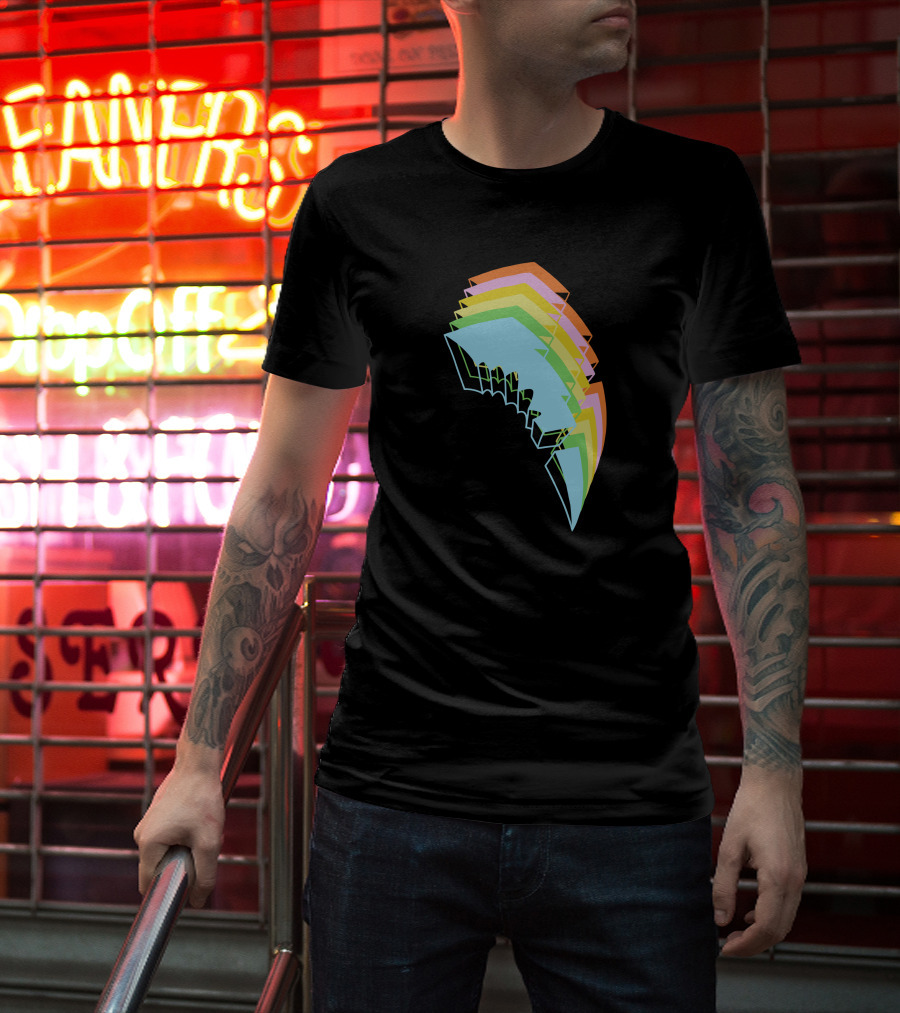 Jauz Merchandise Heybitethis Rainbow Lightning Bolt T-Shirt