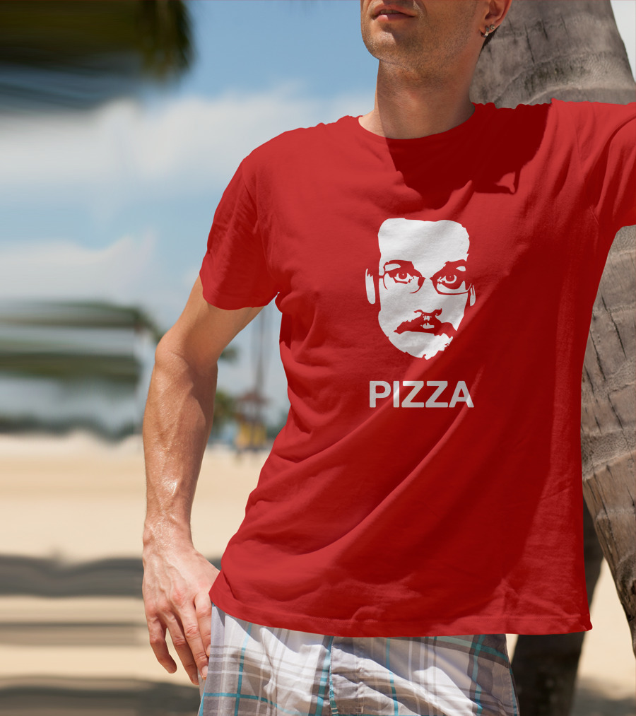 Drawfee Merch Pizza John DFTBA Face Silhouette Red T-Shirt